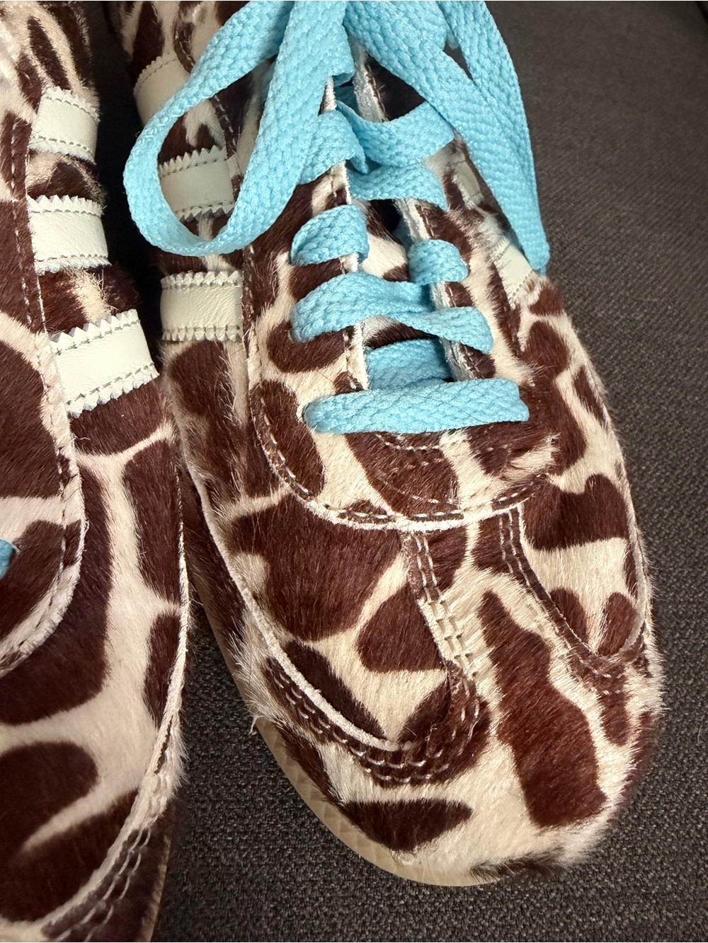 adidas Samba OG Shoes in Brown Giraffe Print pony hair - Picture 9 of 11